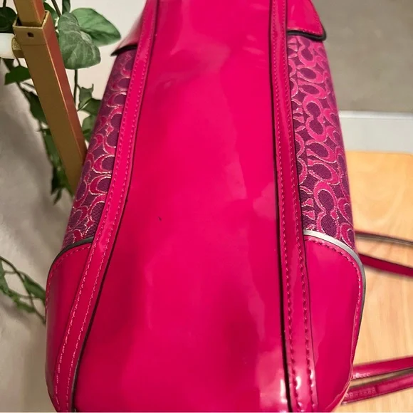 Coach Magenta Pink Raspberry Gold Patent Trim Shoulder Bag - Picture 7 of 15